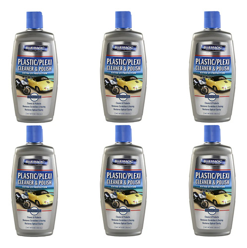 [750-06*6] Crema Limpiadora Y Pulidora Plástico Y Plexiglás 8 Oz 6 Pzs